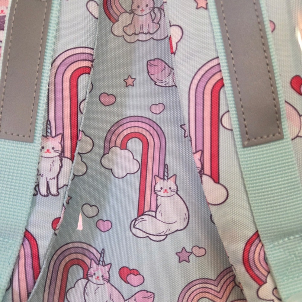 Wonder Nation 4-Piece Caticorn Rainbow Backpack Set 17 Inch Blue NEW - Picture 4 of 7